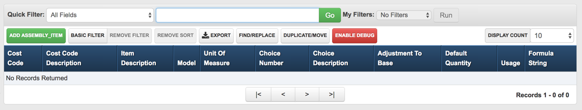 Assembly Item Browser