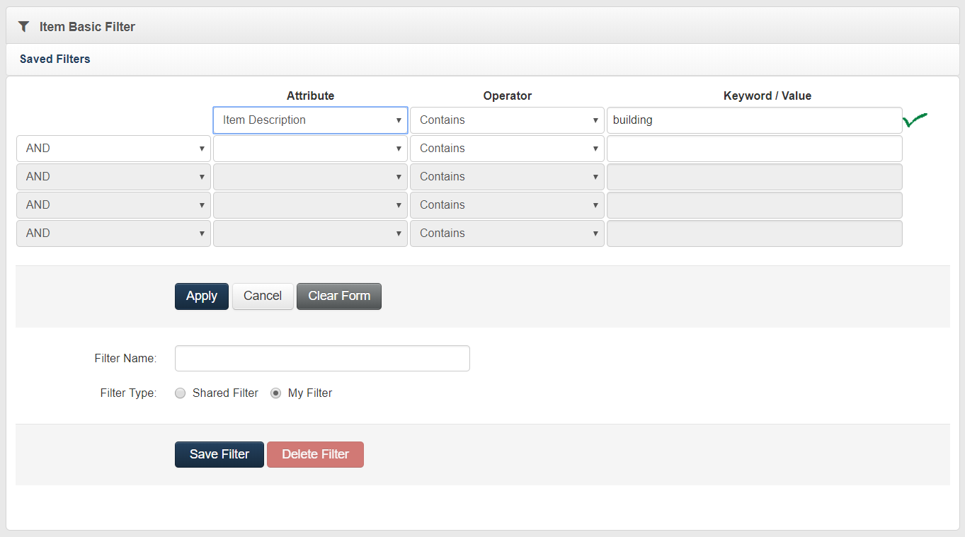 Browser Basic Filter