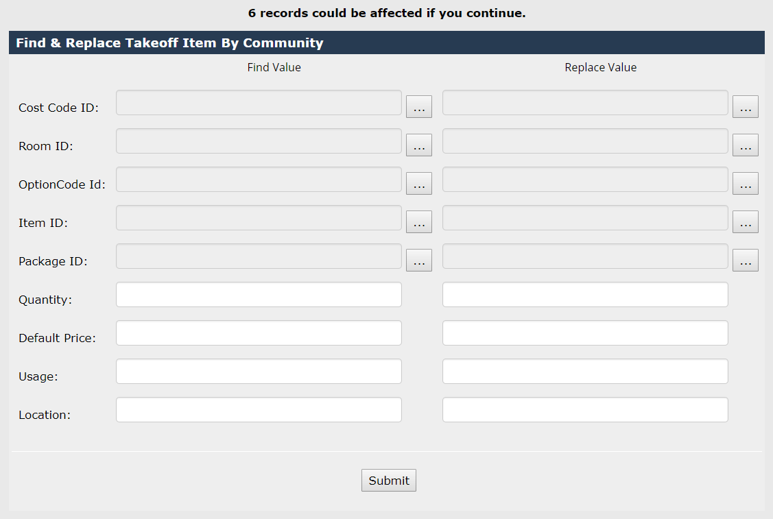 Community Takeoff Find/Replace
