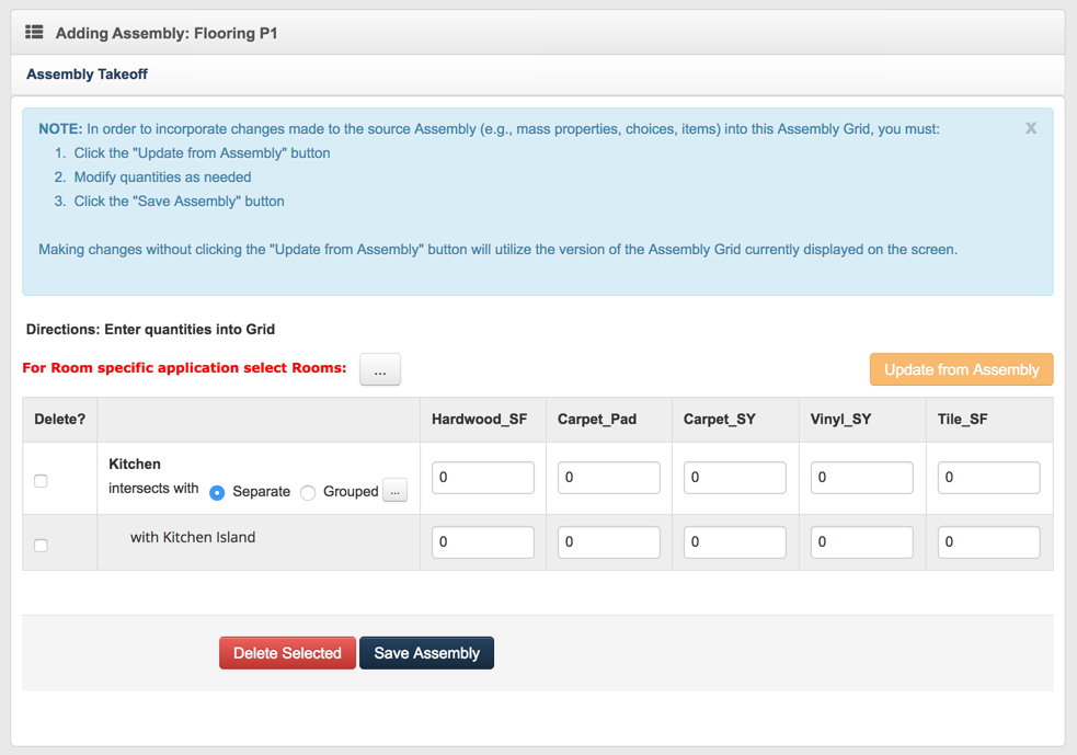 Assembly Grid with Room and Choice