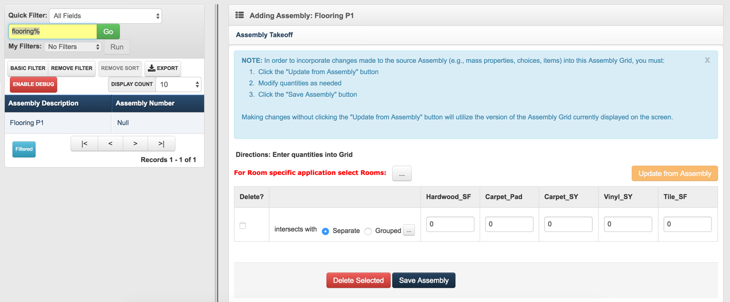 Plan Layer Apply Assembly Grid