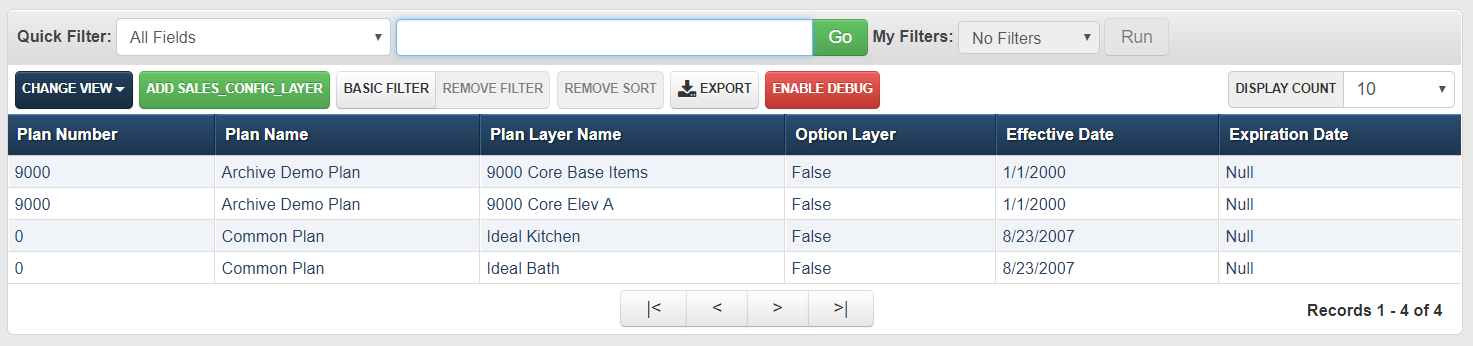Plan Sales Configuration Layer Browser