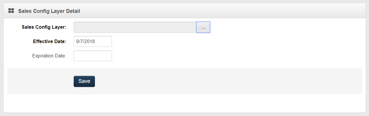 Plan Sales Configuration Layer Detail