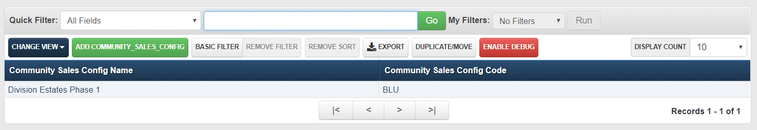 Community Sales Config Browser