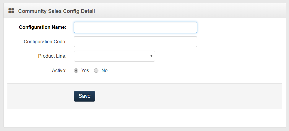 Community Sales Config Detail