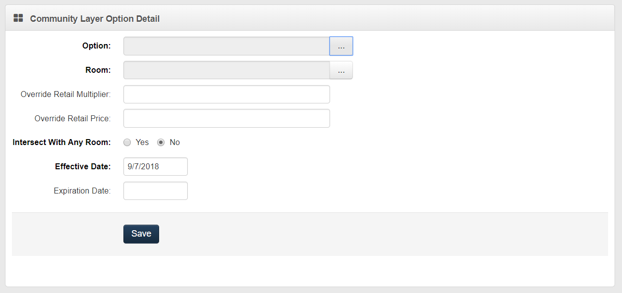 Standard Option Detail